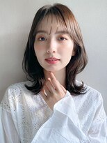 リヤン 表参道(lyann) ワンカール美髪フェミニンミストバング栗色ナチュラルウルフ