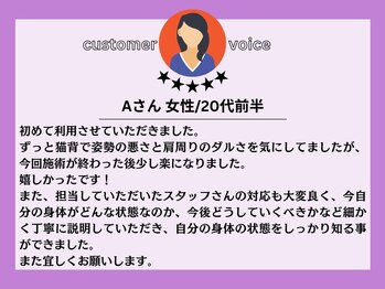 J'Sメディカル整体院 恵比寿 代官山店/お客様のお声をご紹介！