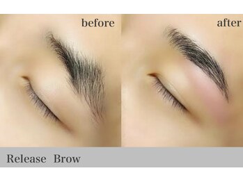 リリースブロウ(Release Brow)の写真/【眉毛の形・量でお悩みの方へ】生え癖のある頑固な眉も眉毛WAXで整った眉に◎清潔感のある好印象な目元へ!