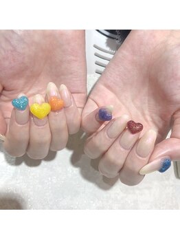 ネイルアンドアイラッシュサロン マーブル(marble)/3Dハートネイル